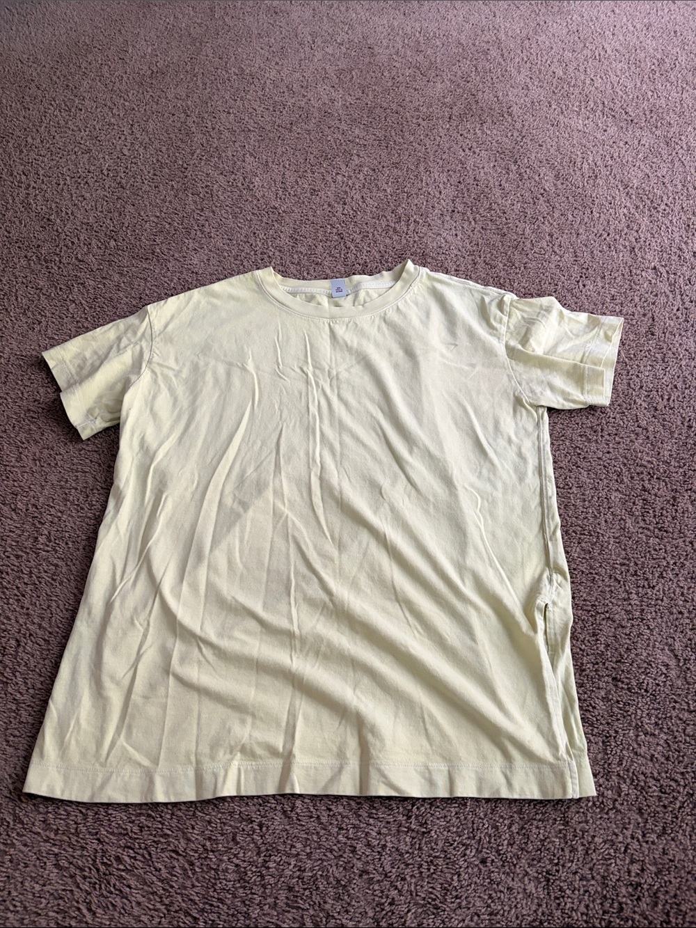 Old Navy Light Yellow Crew Neck Short Sleeve Tee